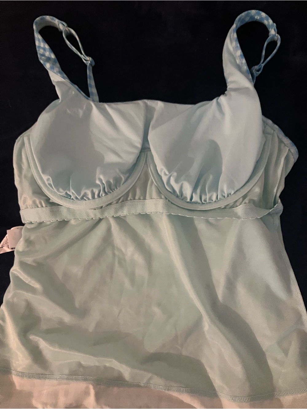 Lands End Blue Gingham Tankini Size 14 - Picture 4 of 4